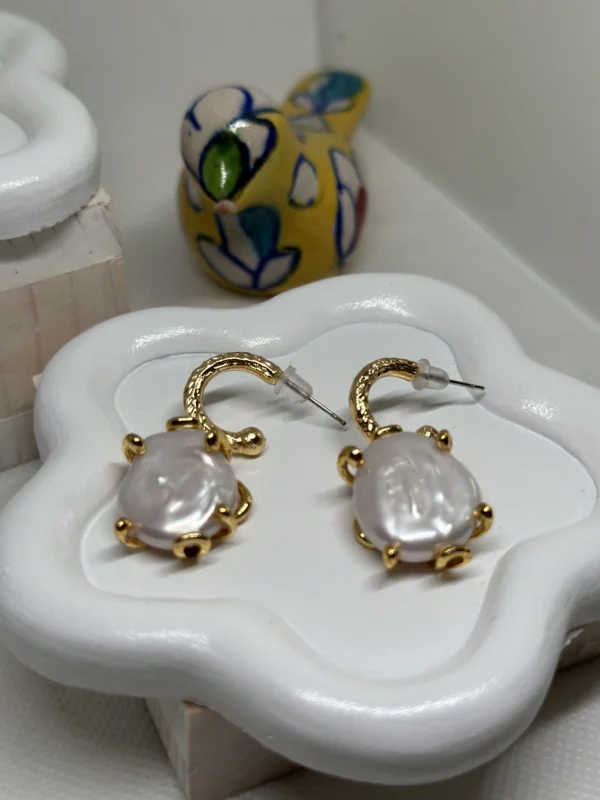 Baroque Pearl Earrings Gold Plated